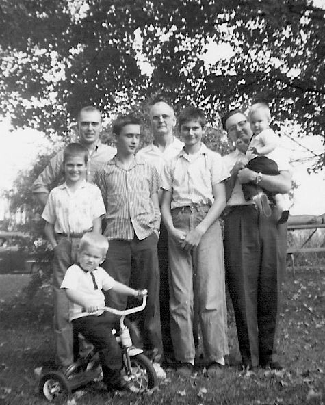 1963 Dale with Jeff, Jim , Roy, Fred, Gerry, Elwin, & Tim